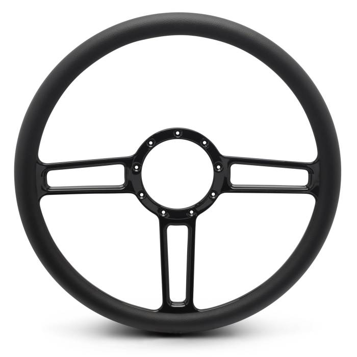 Eddie Motorsports - EMSMS140-34BK - Steering Wheel Launch 15"Blk/Blk Grip