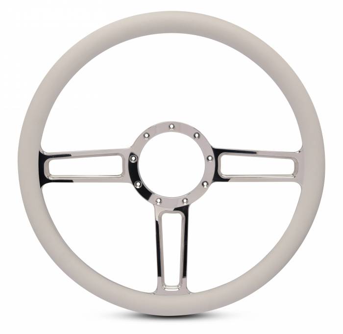 Eddie Motorsports - EMSMS140-34EP - Steering Wheel Launch 15"Pol/Wht Grip