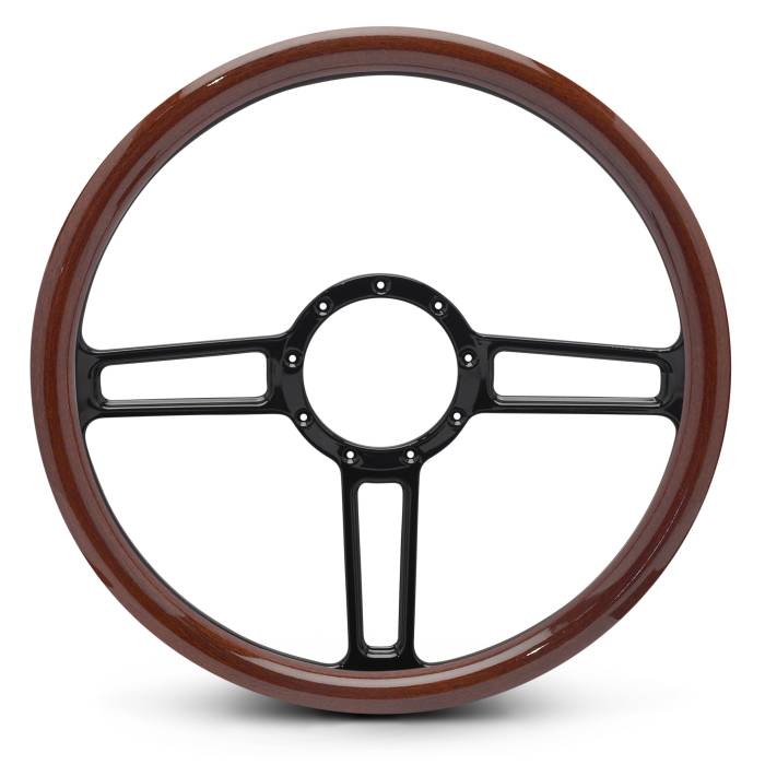Eddie Motorsports - EMSMS140-34WBA - Steering Wheel Launch 15"Bkano/Wood Grip