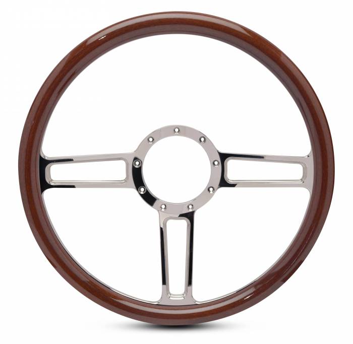 Eddie Motorsports - EMSMS140-34WCH - Steering Wheel Launch 15"Chrom/Wood Grip