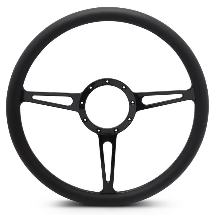 Eddie Motorsports - EMSMS140-35BK - Steering Wheel Classic 15"Blk/Blk Grip