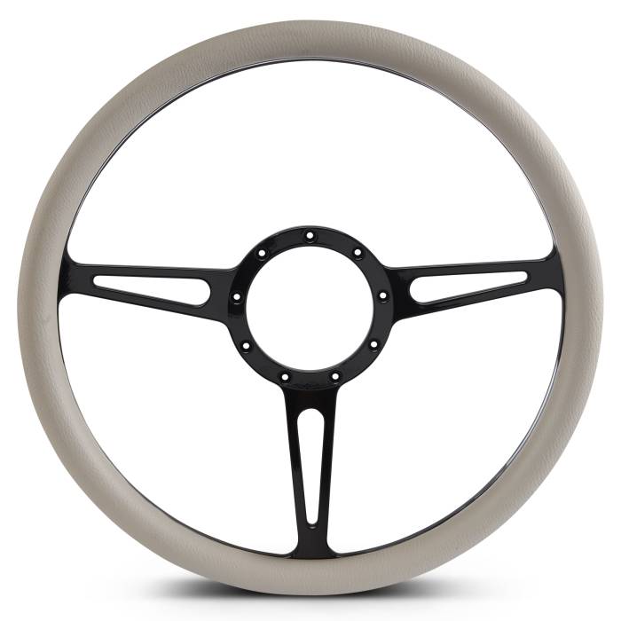 Eddie Motorsports - EMSMS140-35GBA - Steering Wheel Classic 15"Bkano/Grey Grp