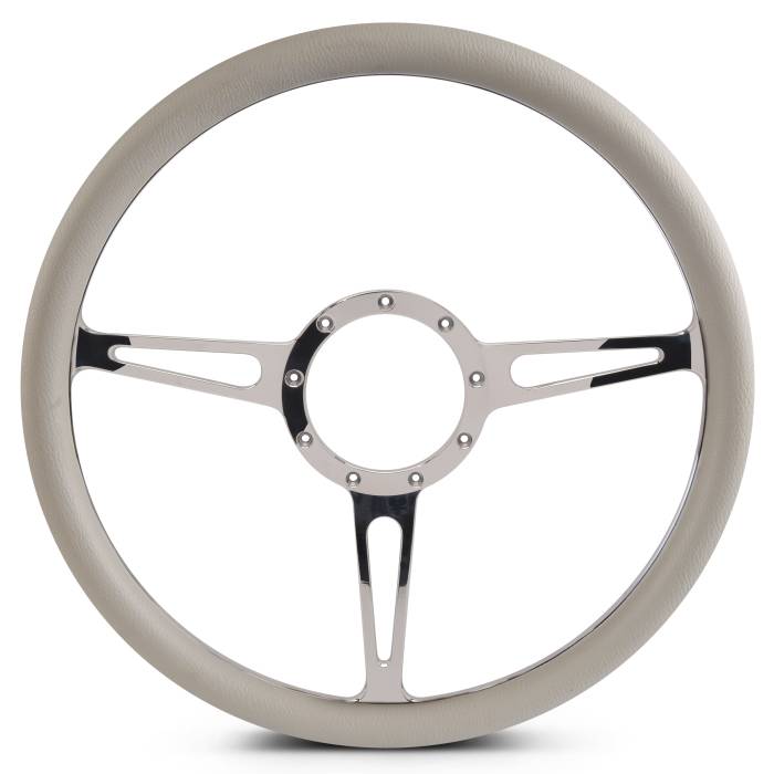 Eddie Motorsports - EMSMS140-35GCH - Steering Wheel Classic 15"Chrm/Grey Grip