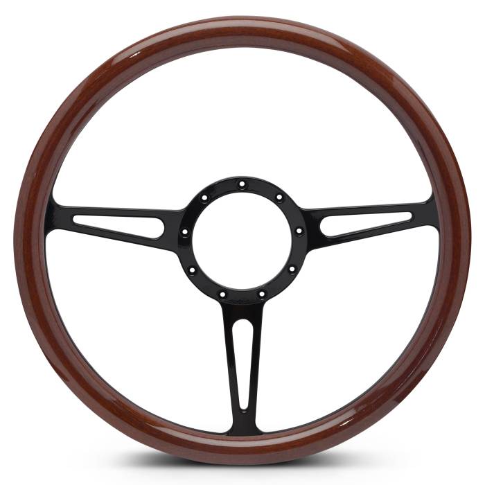Eddie Motorsports - EMSMS140-35WBA - Steering Wheel Classic 15"Bkan/Wood Grip