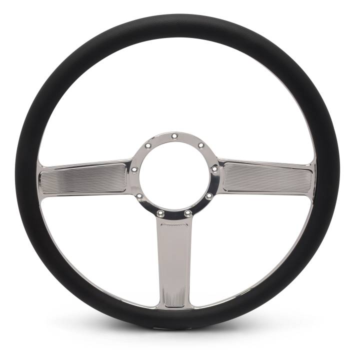 Eddie Motorsports - EMSMS140-38P - Steering Wheel Linear 15"Pol/Blk Grip