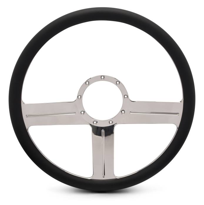 Eddie Motorsports - EMSMS140-39CH - Steering Wheel G3 15"Chrome/Blk Grip