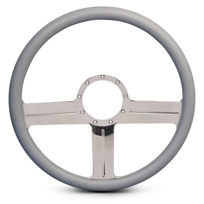 Eddie Motorsports - EMSMS140-39GCH - Steering Wheel G3 15"Chrome/Grey Grip