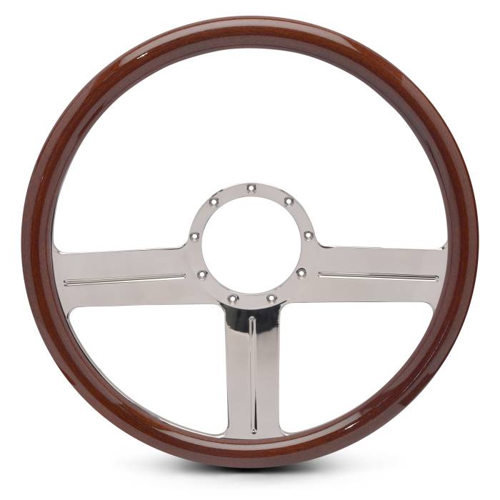 Eddie Motorsports - EMSMS140-39WCH - Steering Wheel G3 15"Chrome/Wood Grip