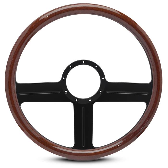 Eddie Motorsports - EMSMS140-39WMB - Steering Wheel G3 15"Mtblk/Wood Grip