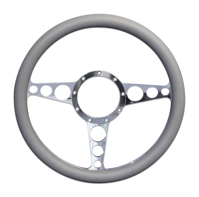 Eddie Motorsports - EMSMS140-50GCL - Steering Wheel Racer 14"Clear/Grey Grip