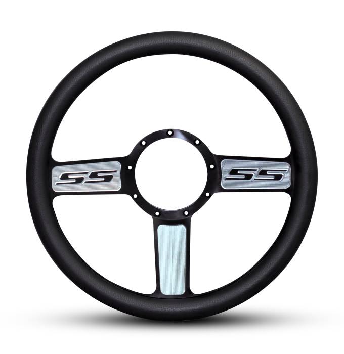 Eddie Motorsports - EMSMS140-52HL - Steering Wheel Ss 14"Hilight/Black Grip
