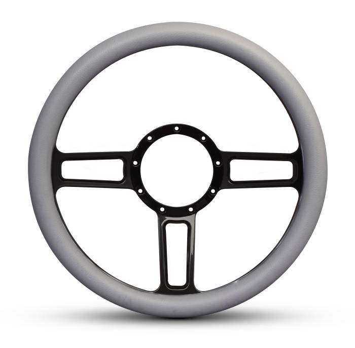 Eddie Motorsports - EMSMS140-54GBA - Steering Wheel Launch 14"Bkano/Grey Grip