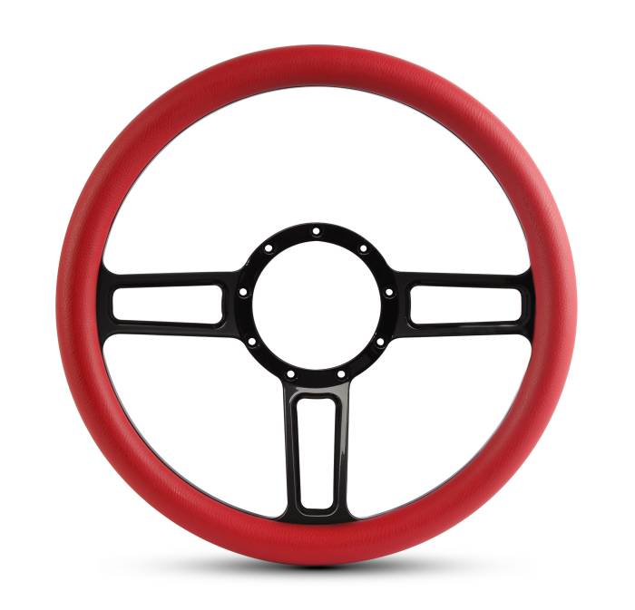 Eddie Motorsports - EMSMS140-54RBA - Steering Wheel Launch 14"Blkano/Red Grip