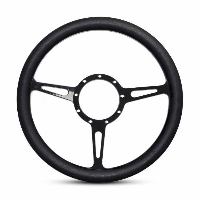 Eddie Motorsports - EMSMS140-55BK - Steering Wheel Classic 14"Blk/Blk Grip