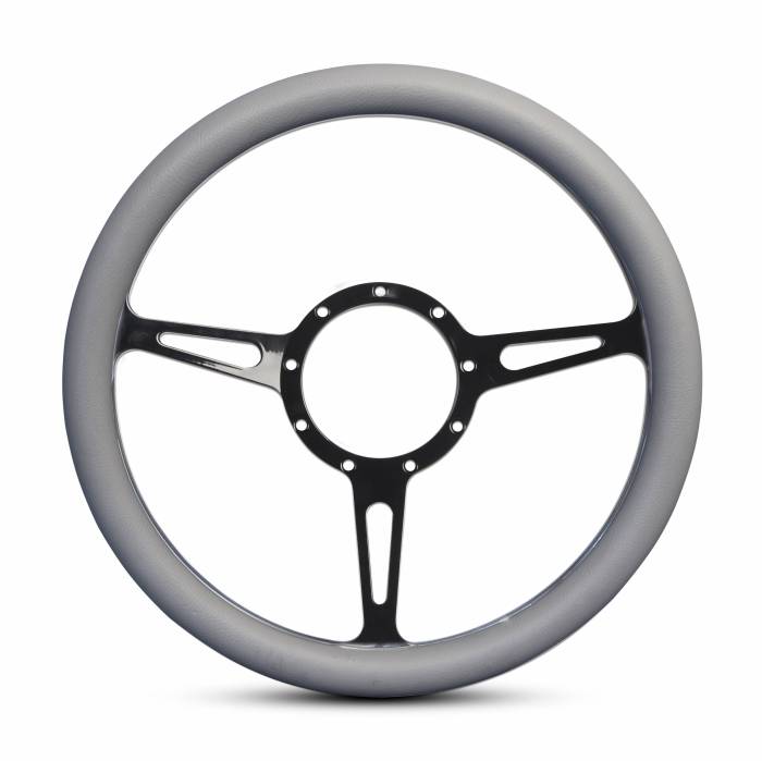 Eddie Motorsports - EMSMS140-55GBA - Steering Wheel Classic 14"Bkano/Grey Grp