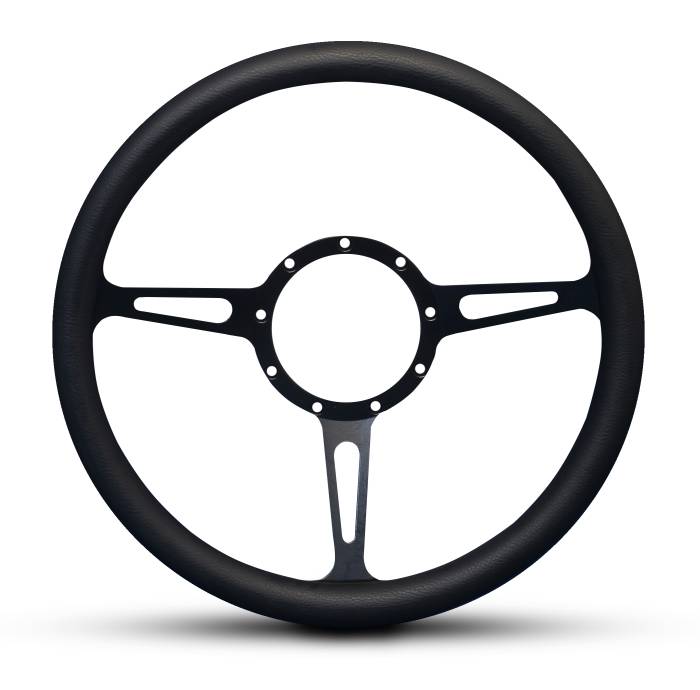 Eddie Motorsports - EMSMS140-55MB - Steering Wheel Classic 14"Mtblk/Blk Grip
