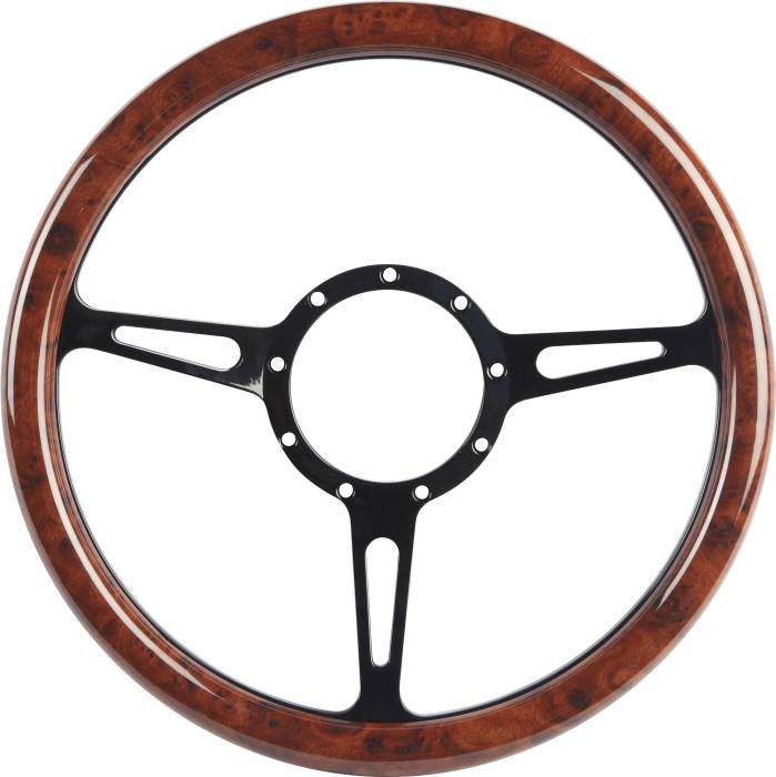 Eddie Motorsports - EMSMS140-55WBA - Steering Wheel Classic 14"Bkan/Wood Grip