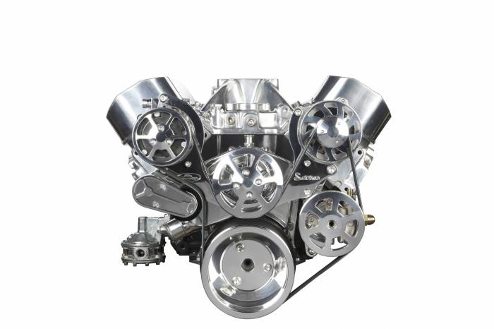 Eddie Motorsports - Eddie Motorsports BBC Accessory Drive S-Drive 6 Rib with Alt, A/C and P/S (with pump for remote reservoir) Polished MS107-50RP