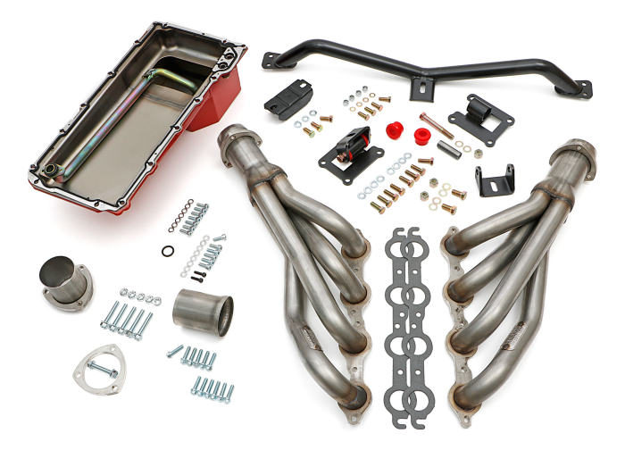 Trans-Dapt Performance  - LS Engine SWAP IN A BOX KIT for LS in 67-72 C10 orC20 Truck with Auto Trans and Raw Headers Trans Dapt 42241