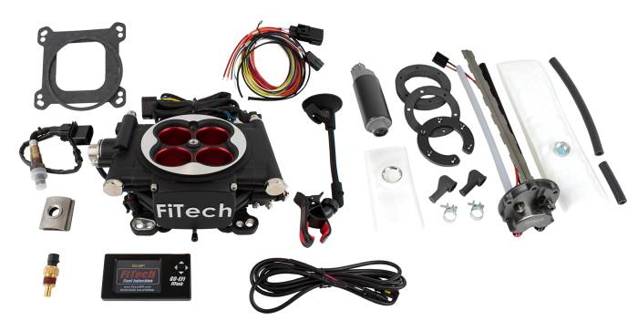 FiTech Fuel Injection - Fitech 36204 Go EFI 4 600 HP EFI System Power Adder Matte Black Finish With In Tank Retrofit Kit-P/N 50015
