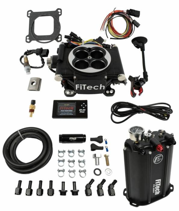 FiTech Fuel Injection - Go EFI 4 600HP System Black Finish Master Kit w/ Force Fuel, Fuel Delivery System Fitech 35202