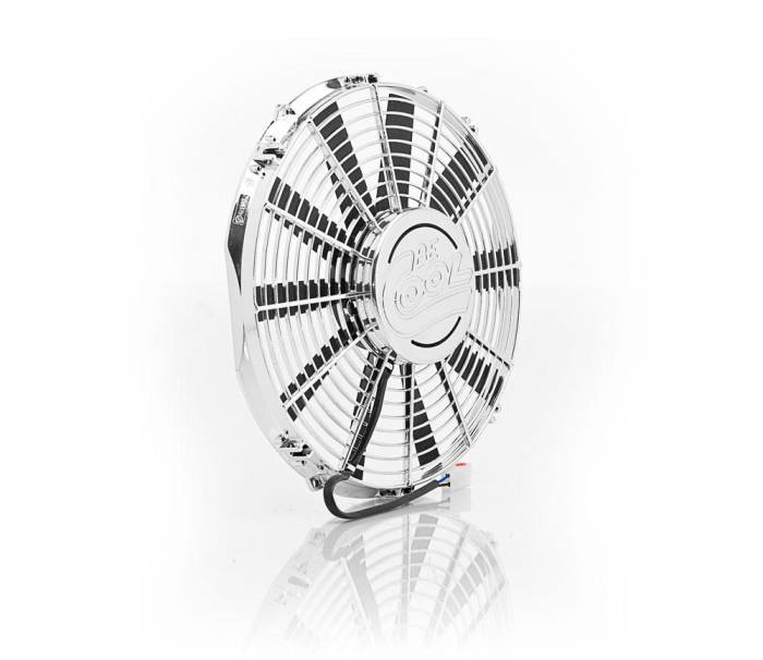Be Cool Radiator - 12 Inch Fan w/Billet Cover Show and Go Chrome Puller Medium Profile Be Cool Radiator 75109