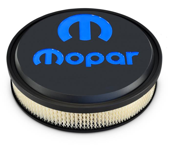 Proform - Proform Parts Mopar Air Cleaner 14" Slant-Edge Black Crinkle with Recessed Blue Emblem Proform 440-834