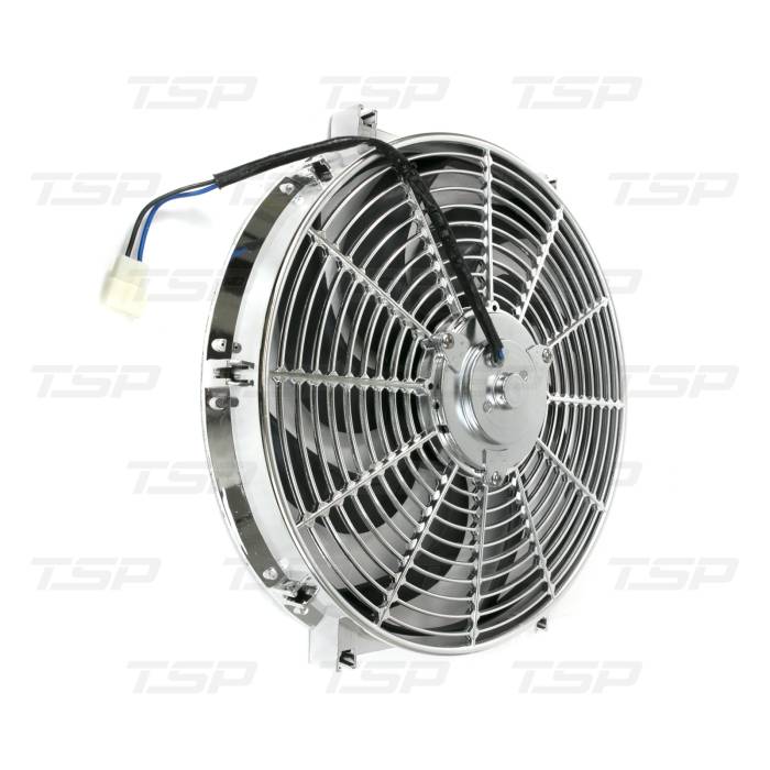 TSP - Electric Cooling Fan 14" S-Blade, Chrome Top Street Performance HC6104C