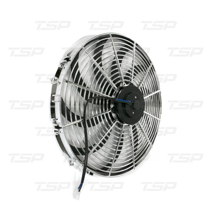 TSP - Electric Cooling Fan 16" S-Blade, Chrome Top Street Performance HC6105C