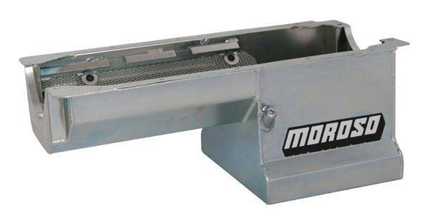 Moroso Performance - MOR20193 - Fits: Most chassis with Dart/Rocket Blocks (may require cross-member modification). Oil Pan, Steel, Fully Fabricated, Clear Zinc, Street Performance, Deep Sump. Engine Application: Dart/Rocket Block