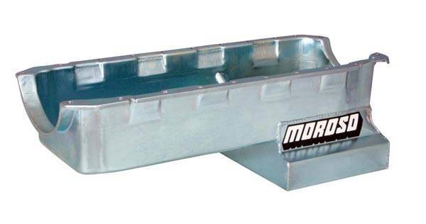 Moroso Performance - MOR20406 - Fits: Most chassis (may require cross-member modification). Oil Pan, Steel, Clear Zinc, Deep Sump, Core Based. Engine Application: Mark IV style (except Gen V and Gen VI)