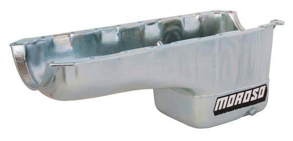 Moroso Performance - MOR20451 - Fits: Most chassis except 1962-'67 Chevy II, V8 Vega/Monza and 1955-'57 Chevy. Oil Pan, Steel, Clear Zinc, Street Performance, Deep Sump. Engine Application: Mark IV style (except Gen V and Gen VI)