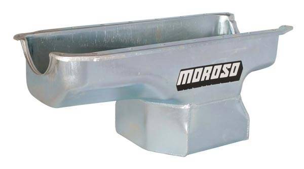 Moroso Performance - MOR20730 - Chrysler Small Block, Fits: Most production chassis. Oil Pan, Steel, Clear Zinc, Street Performance, Deep Sump, Stock Core Based. Engine Application: 360, Non-360 Magnum