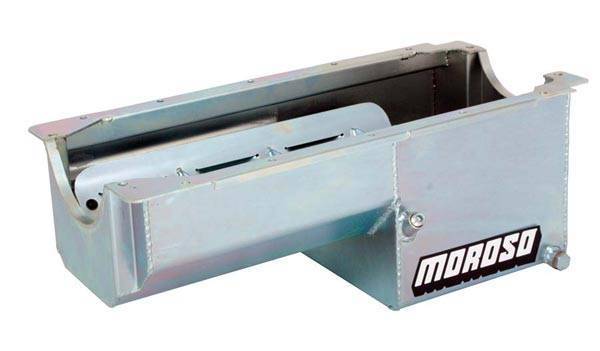Moroso Performance - MOR21019 - Fits: Most chassis (may require cross-member modification). Oil Pan, Steel, Clear Zinc, Fully Fabricated. Engine Application: All Small Block Style Dart Iron Eagle