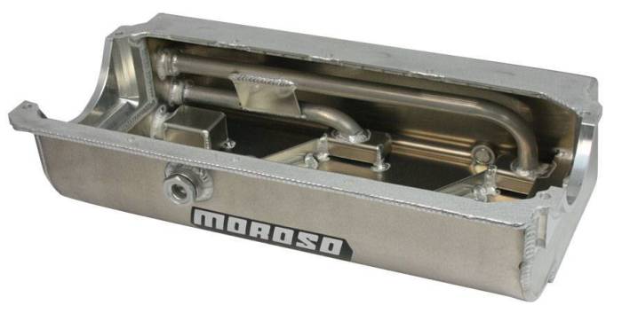 Moroso Performance - MOR21553 - Moroso Dry Sump Oil Pan, Fully Fabricated Aluminum with Billet End Seals, Small Block Chevy, 3 Pickup Sprint Car