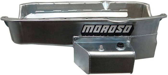 Moroso Performance - MOR21816 - Oil Pan, SBC, 80-85 DART SHP, Steel, Wet Sump, 7 Quart Capacity, 7" deep Sump, Road Race Baffled
