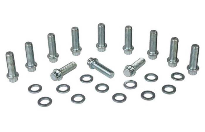 Moroso Performance - MOR38400 - Intake Manifold Bolts, SBC and 90 Chevy V6, and Small Block Chrysler with single plane manifold, set of 12 3/8" -16 x 1-1/8"