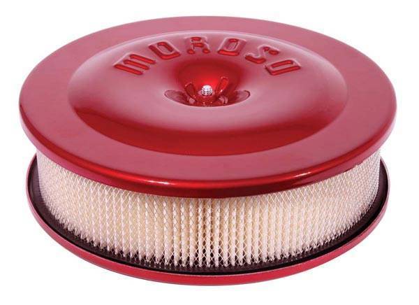 Moroso Performance - MOR66304 - Moroso Race/Street Air Cleaner, 8-1/2" diameter with 2-3/8" filter, Powder Coated-Red