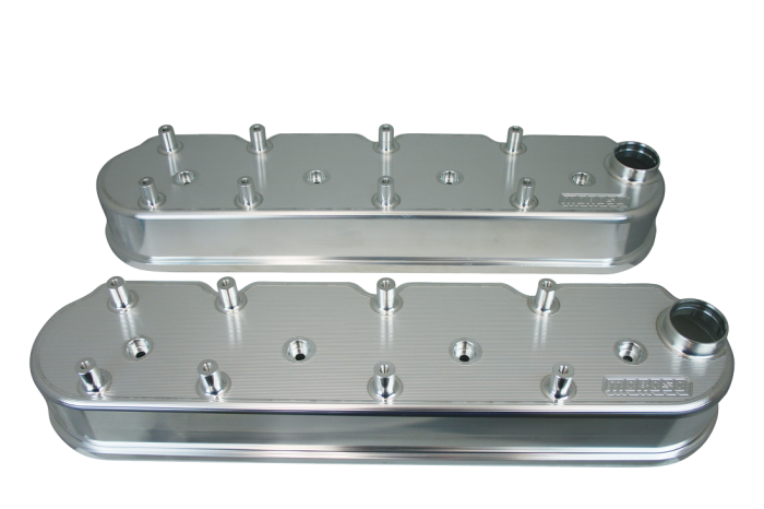 Moroso Performance - MOR68493 - Valve Covers, GM LS, For Copo Breathers In Each Cover, With Coil Pack Mounting, Billet Aluminum