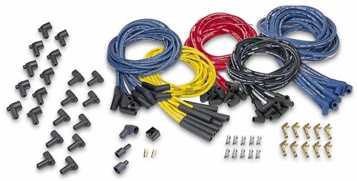 Moroso Performance - MOR73215 - Moroso 8mm Blue Max Universal Fit Wire Set - 135 Degree Plug Ends, Yellow