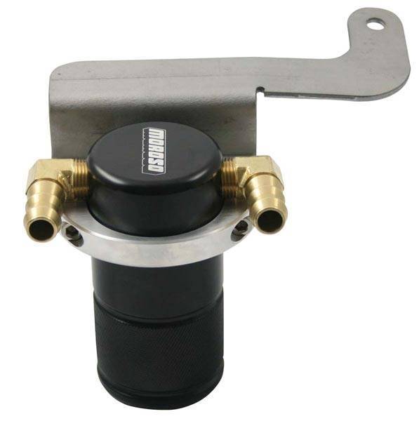 Moroso Performance - MOR85605 - Air-Oil Separator Small Body, Black Finish, 2011-14 Ford Mustang GT with Roush Supercharger