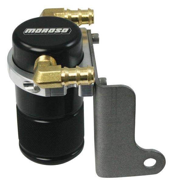 Moroso Performance - MOR85613 - Air-Oil Separator Small Body, Chrysler 300C, Dodge Challenger, Charger, Magnum, Black Anodized, See Details for Complete Applications