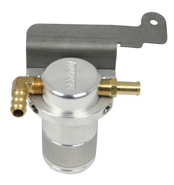 Moroso Performance - MOR85616 - Air-Oil Separator, Small Body, Polished, 2007-14 Ford Mustang Shelby GT 500