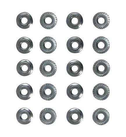 Moroso Performance - MOR97037 - Nuts, 1 4"-28", 20 Pack , Washer Face Serrated