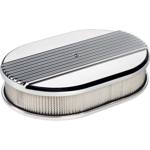 Billet Specialties - Air Cleaner, Oval Ribbed Polished, Billet Specialties 15630