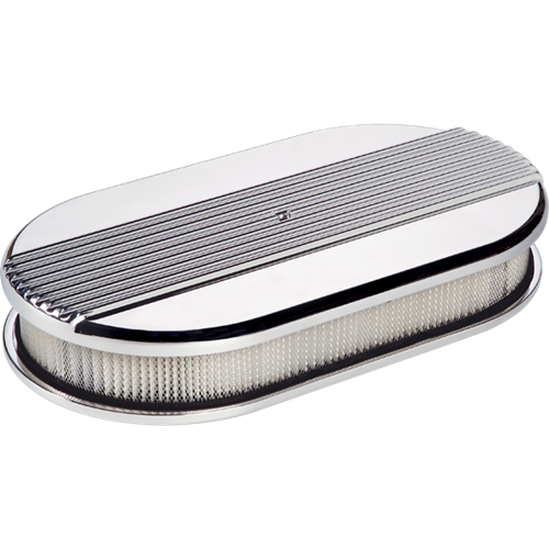 Billet Specialties - Air Cleaner, Large Oval Ribbed Polished Billet Specialties 15640