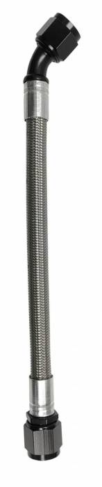Fragola - Fragola PTFE Hose Assembly 24" Length -10 Straight x 45 Degree Black Aluminum Nut  6010-1-4-24BL