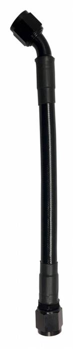 Fragola - Fragola PTFE Hose Assembly with Extreme Black Covering 10" Length -10 Straight x 90 Degree Black Aluminum Nut  6029-1-4-10BL
