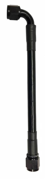 Fragola - Fragola PTFE Hose Assembly with Extreme Black Covering 10" Length -10 Straight x 90 Degree Black Aluminum Nut  6029-1-2-10BL