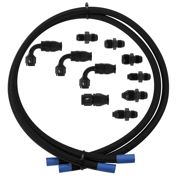 Billet Specialties - Power Steering Hose Kit for Pump Mount Reservoir Black Billet Specialties BLK77905